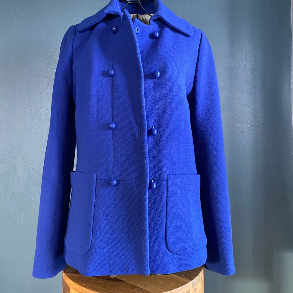 Vintage JCREW Peacock Blue/Purple Coat - Stunning!